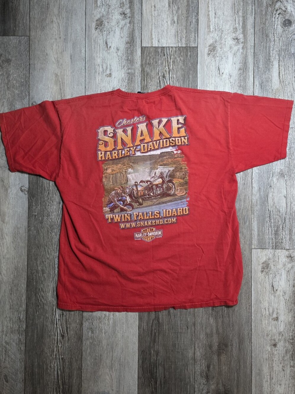 Harley-Davidson Men's Chester's Snake Twin Falls, Idaho Graphic Tee Shirt Sz XL - Picture 3 of 9
